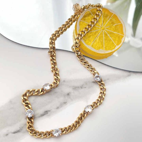2022 Popular Jewelry Stainless Steel Cuban Chain Necklace