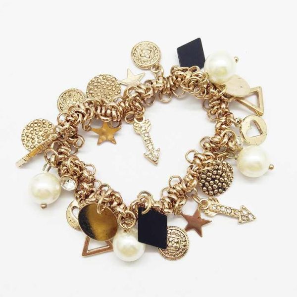 Fashion Bling Pearls Beads Mix Charms Bracelet