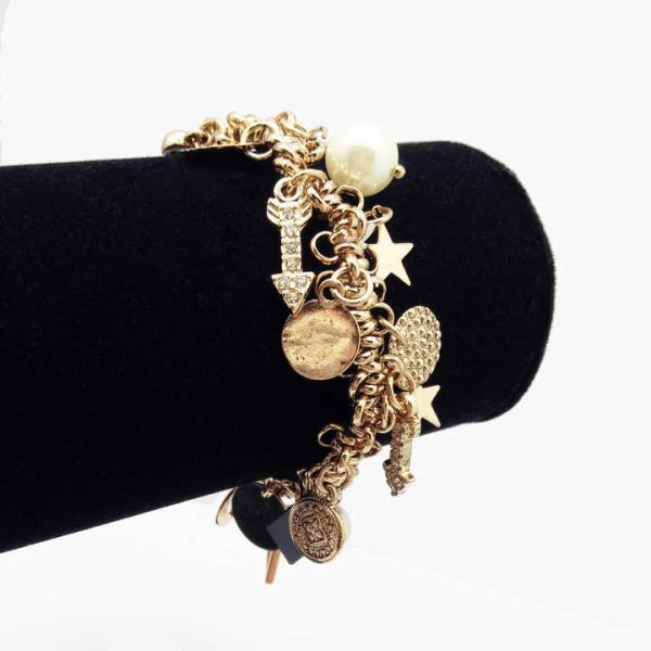 Fashion Bling Pearls Beads Mix Charms Bracelet
