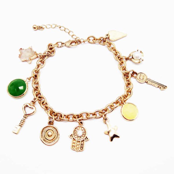 Fashion Bling Pearls Beads Mix Charms Bracelet
