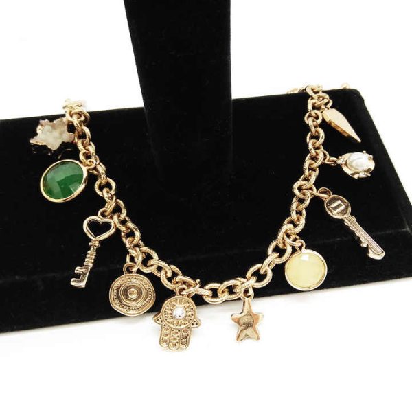Fashion Bling Pearls Beads Mix Charms Bracelet
