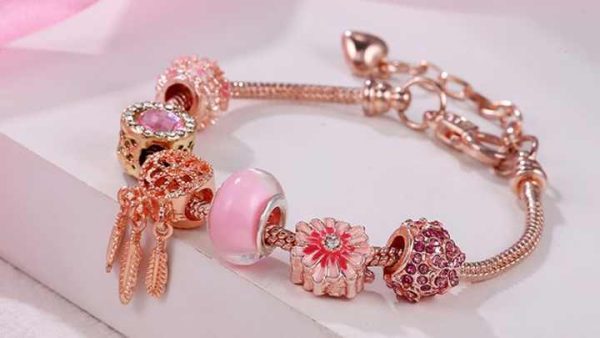 Trendy Silver Plated Charm Bracelet with Crystal Rhinestone Accents for Women Anniversary Gift