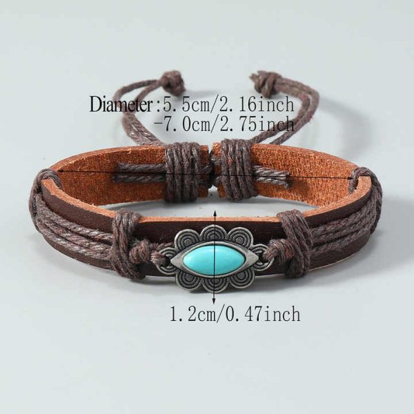 New Jewelry Simple Hand Woven Leather Bracelet with Adjustable Punk Style Bracelet for Wholesale N2410101
