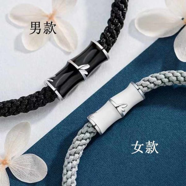 2PCS/SET New Fashion Trendy Girlfriend Bamboo Charm Zircon Bamboo Charm Bracelet Set