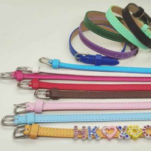 Genuine Leather Charm Bracelet for Girls with Slide Letter Charms, Cute Vintage Style DIY Jewelry Making Gift