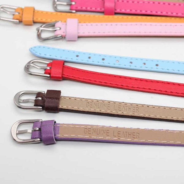 Fashion Genuine Real Leather Bracelet for Women Slide Letter Charms Wristband Jewelry Making DIY Pet Collar Keychain Women Gift