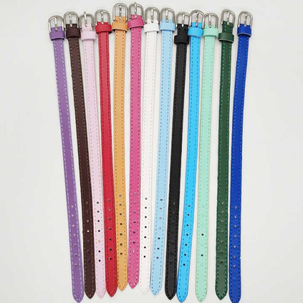 Fashion Genuine Real Leather Bracelet for Women Slide Letter Charms Wristband Jewelry Making DIY Pet Collar Keychain Women Gift
