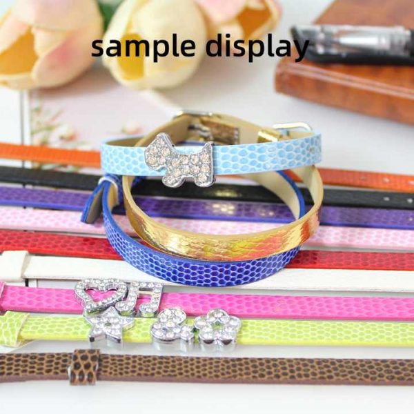 8mm Snake Skin PU Leather Strip 1 Meter Long Women's Fashion DIY Jewelry Bracelet Slide Charm Letters Bracelets Bangles Gifts