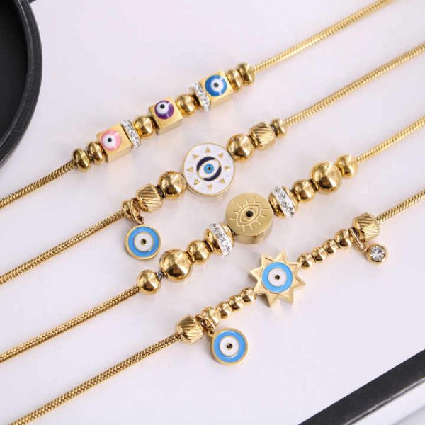 Gold Plated Cute Tiny Charm Dainty Chain Handmade Fashion Jewelry Bracelet for Women