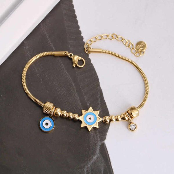Gold Plated Cute Tiny Charm Dainty Chain Handmade Fashion Jewelry Bracelet for Women