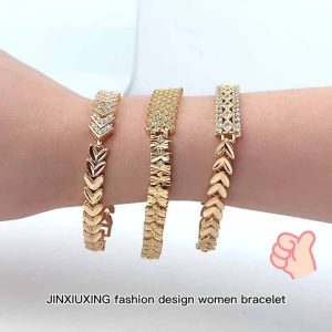 Men's Trendy Brass Gold Plated Charm Bangle Bracelet for Anniversary Gifts