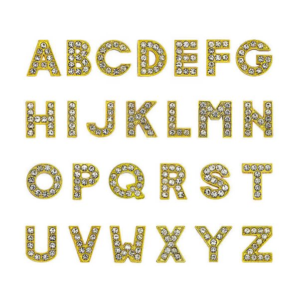 DIY Accessories 10mm Gold Alphabet A-Z Slide Letters for Pet Collar Necklace Wristband Bracelet Keychain Fashion Jewelry Making
