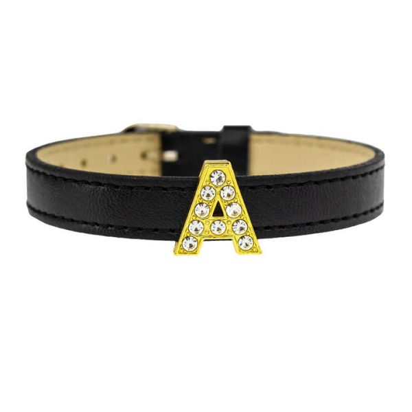 DIY Accessories 10mm Gold Alphabet A-Z Slide Letters for Pet Collar Necklace Wristband Bracelet Keychain Fashion Jewelry Making