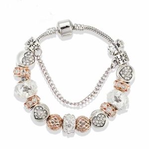 Wholesale Trendy Copper Alloy Charm Bracelet with Crystal Rhinestone Accents for Women Children's Wedding Party Gift