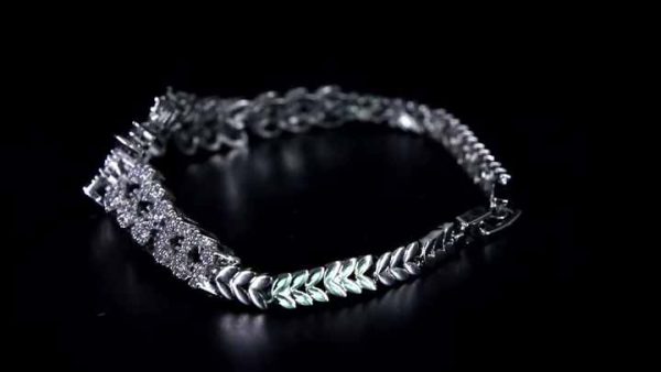 Trendy Women's Charm Bracelet | Brass Jewelry with Zircon Stones & Platinum Plating