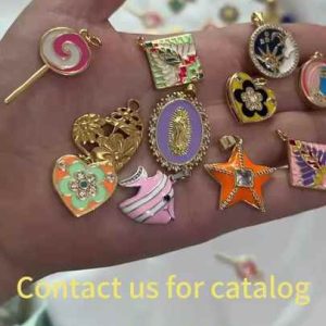 Romantic 18K Gold Plated Stainless Steel DIY Charm Bracelet Charms for Jewelry Making, Non-Tarnish Bulk Wholesale Custom Charms