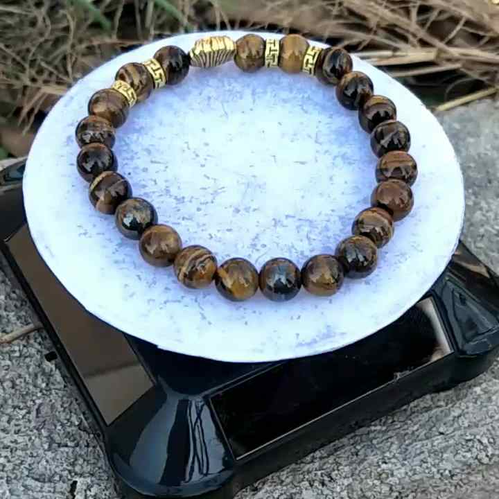2-Piece Natural Tiger Eye Stone Pixiu Dragon Charm Bracelet Set - Feng Shui Good Luck Wealth Adjustable Energy Jewelry for Men and Women