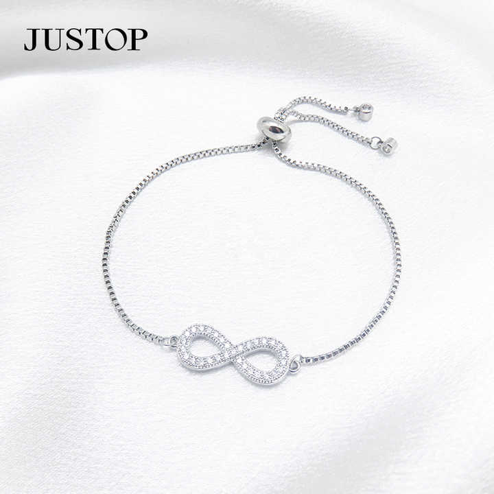 Hip-hop Fashion Women's Copper Silver Accessories Geometric Charms Bracelet Jewelry for Gift