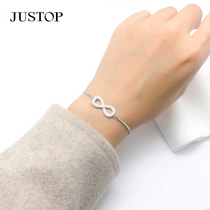 Hip-hop Fashion Women's Copper Silver Accessories Geometric Charms Bracelet Jewelry for Gift