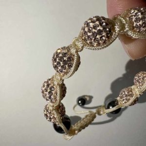 Gold Plated Alloy Women's 10mm Crystal Rhinestone Heart Charm Bracelet