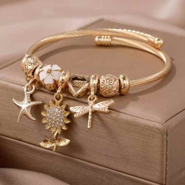 Hot Selling Cute Ladies Bracelet Stainless Steel Charm Pendant Bracelet Exquisite Jewelry