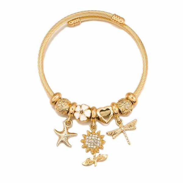 Hot Selling Cute Ladies Bracelet Stainless Steel Charm Pendant Bracelet Exquisite Jewelry
