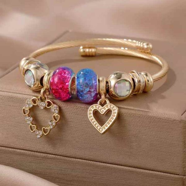 Hot Selling Cute Ladies Bracelet Stainless Steel Charm Pendant Bracelet Exquisite Jewelry