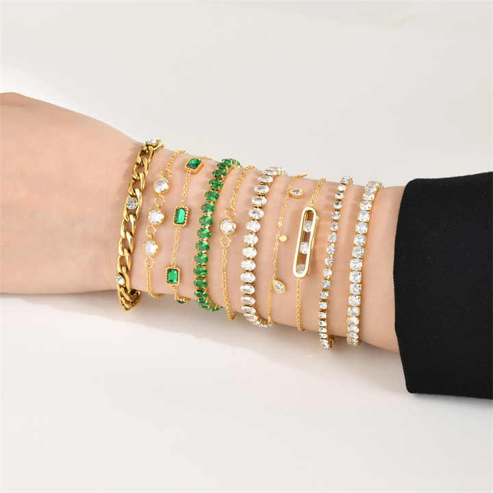 Ins Gold Color Stainless Steel Bracelet Fine Jewelry Fashion Charm Bracelets for Women