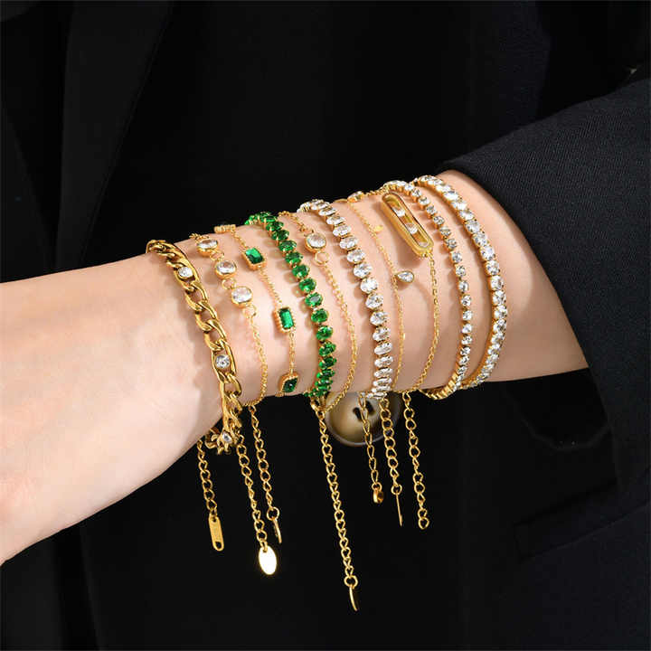 Ins Gold Color Stainless Steel Bracelet Fine Jewelry Fashion Charm Bracelets for Women