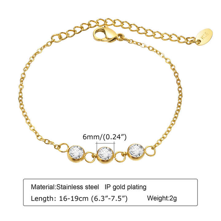 Ins Gold Color Stainless Steel Bracelet Fine Jewelry Fashion Charm Bracelets for Women