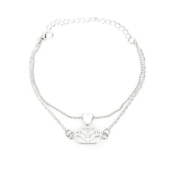2020 Fashion New Couple Girl Charm Gold love Heart Bracelets Simple Hollow Lotus Anklet Bracelets Women Accessories Wholesale