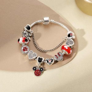 Trendy Multi-Layer Charm Bracelet for Women Nickel-Free Lead-Free Alloy Beaded Bangle Jewelry Gift