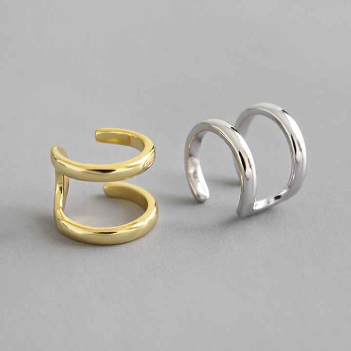 Jewelry Fashion S925 Sterling Silver No Piercing Clip on Earrings Gold Ear Cuff