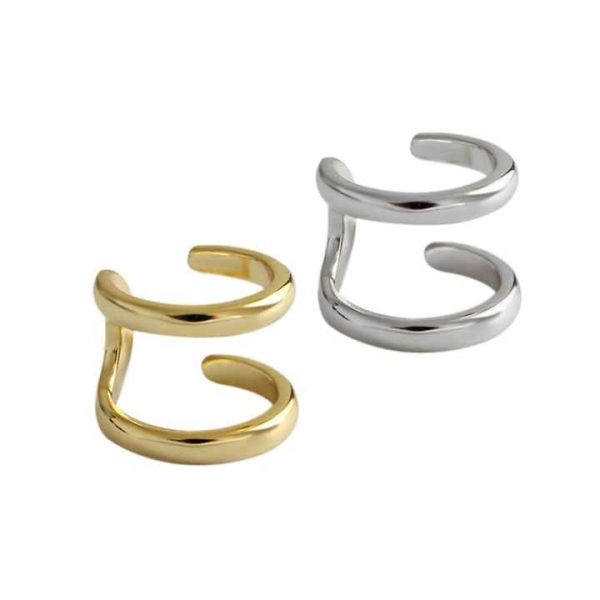 Jewelry Fashion S925 Sterling Silver No Piercing Clip on Earrings Gold Ear Cuff