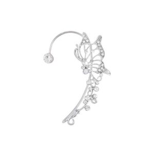 New Crystal Butterfly Ear Cuff Earrings Non Pierced Rhinestone Women Ear Clip