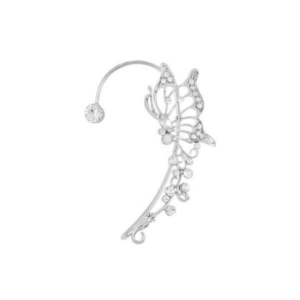 New Crystal Butterfly Ear Cuff Earrings Non Pierced Rhinestone Women Ear Clip