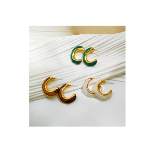 Resin and Brass Earring Rosebud Big Gold Filled Earings Sets Women Jewelry for Party Ware Items and Sale