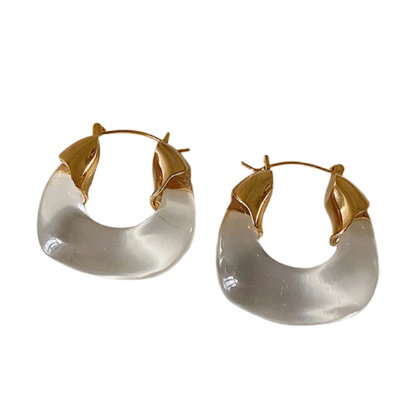 Resin and Brass Earring Rosebud Big Gold Filled Earings Sets Women Jewelry for Party Ware Items and Sale