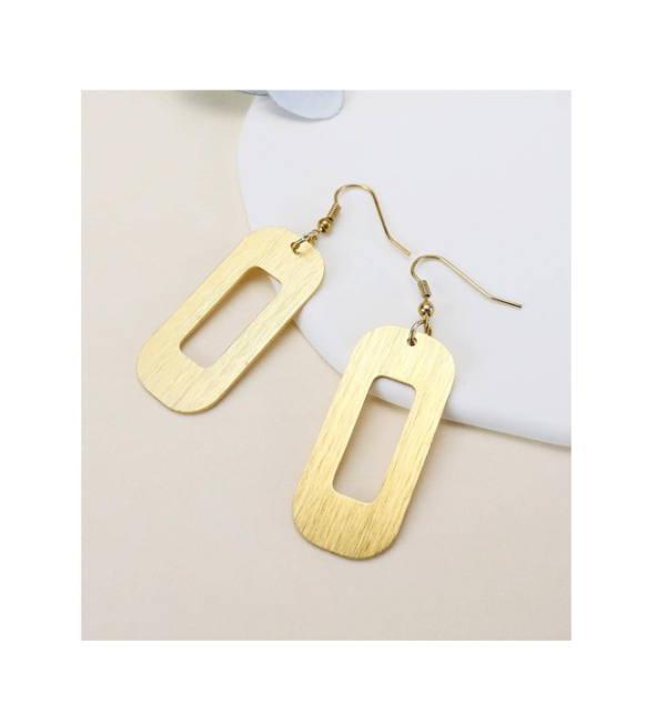 Fashion Vintage Brass Earring Statement Gold Plated Stainless Steel Women Hoop with Party Ware Use for Hot Sale
