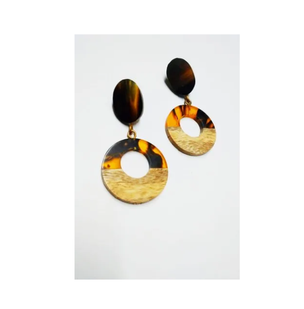 Fashion Simple Wooden and Resin Earrings Rectangular Pendant Creative Drop Earrings for Women Pictures