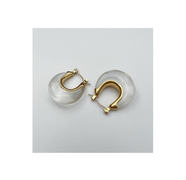 Pink Resin Heart Stud Earrings Golden Romantic Fashion Premium Jewelry Women Girls for Hot Selling