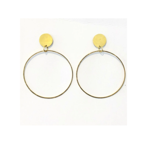Unique Brass Earring for Party Ware Items and Gift Jewlery Round Shape Design Piece with Shot Dress Use