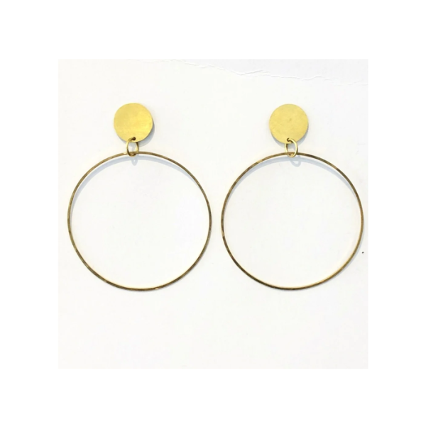 Unique Brass Earring for Party Ware Items and Gift Jewlery Round Shape Design Piece with Shot Dress Use