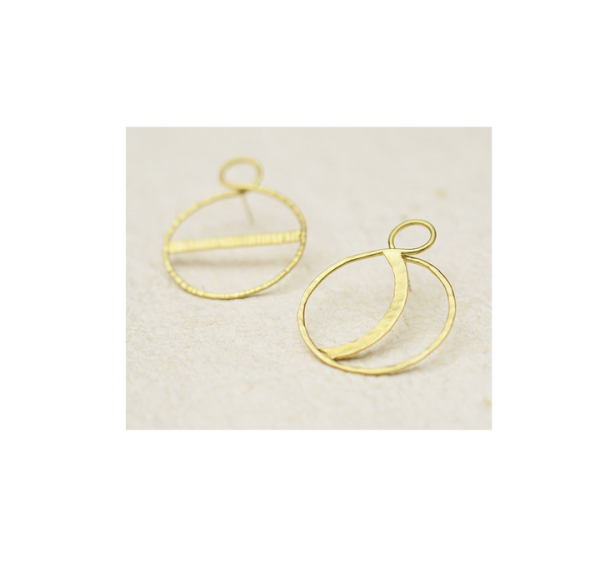 Unique Brass Earring for Party Ware Items and Gift Jewlery Round Shape Design Piece with Shot Dress Use
