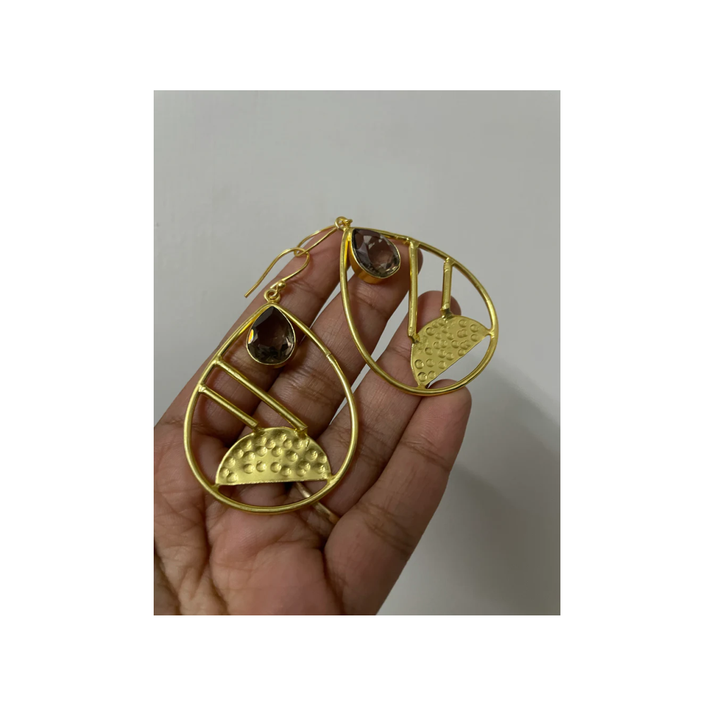 Classic Brass Earring Fashion Hot Sale Women Gold Jewelry Hammered African Brass Hoop Drop Earrings Hot Sale