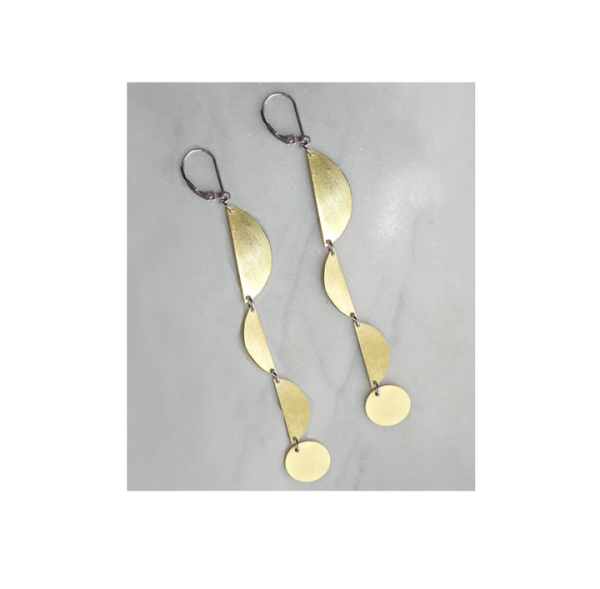 Classic Brass Earring Fashion Hot Sale Women Gold Jewelry Hammered African Brass Hoop Drop Earrings Hot Sale