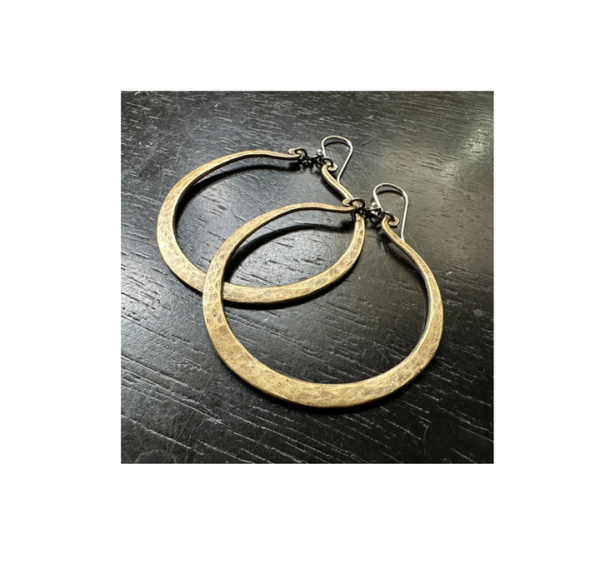 Classic Brass Earring Fashion Hot Sale Women Gold Jewelry Hammered African Brass Hoop Drop Earrings Hot Sale