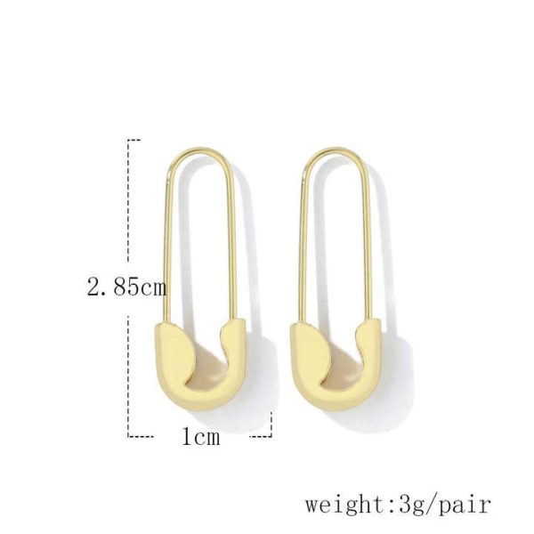 1 Pair Trend Women's Simplicity Safety Pin Earrings Personalized Temperament Paperclip Cartilage Earrings Fashion Jewelry