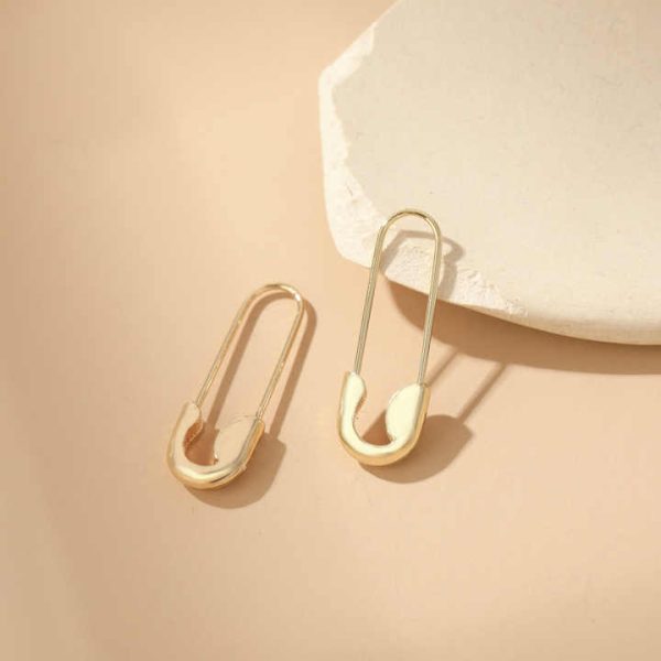 1 Pair Trend Women's Simplicity Safety Pin Earrings Personalized Temperament Paperclip Cartilage Earrings Fashion Jewelry