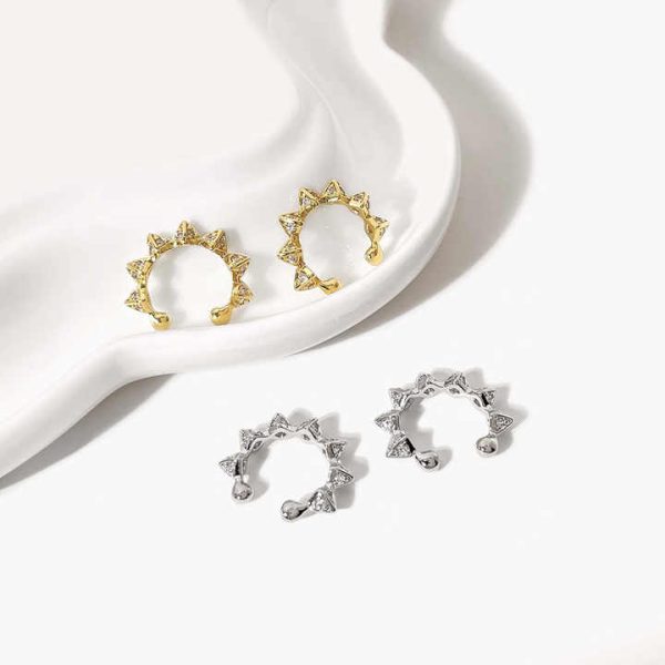 Ear Cuff Earrings Fancy Style Cubic Zirconia Non Piercing Earrings Women